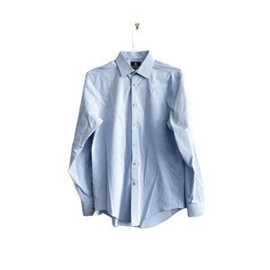 Calvin Klein Mens Slim Fit Non Iron Shirt Button Down Long Sleeve Blue Medium